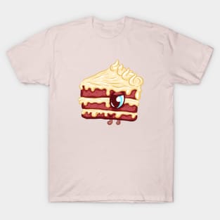 Cute Strawberry Cream Cake Slice Character T-Shirt